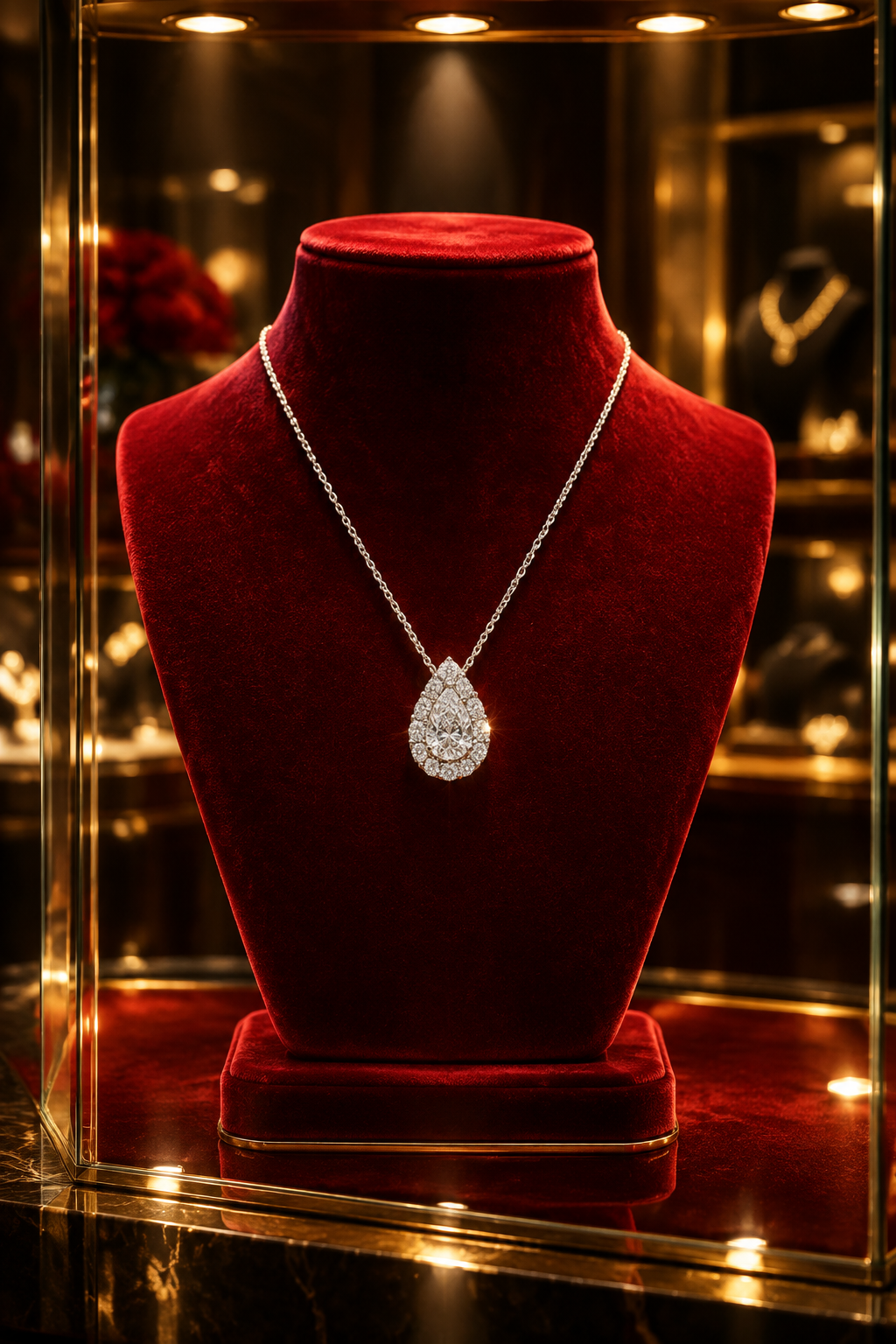 Nova’s 1.5-Carat Sterling Silver Teardrop Moissanite Necklace
