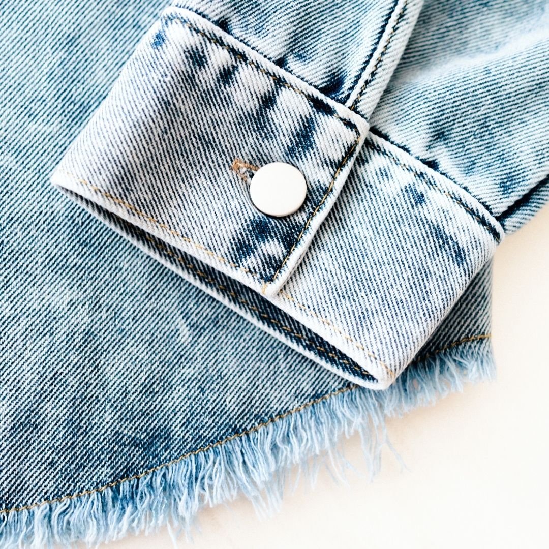 Nova's Blue Raw-Hem Denim Jacket – Women