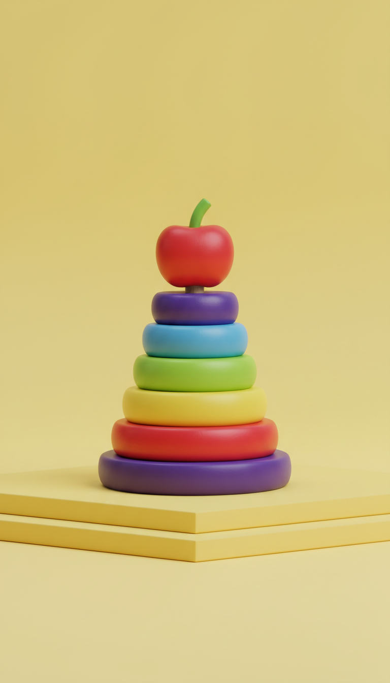 Cherry Pop Stacking Toy Set With Textured Rings
