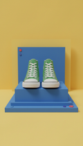 Sprout Green High-Top Sneakers With Easy Zips