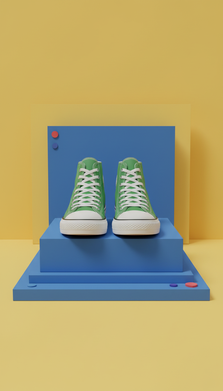 Sprout Green High-Top Sneakers With Easy Zips
