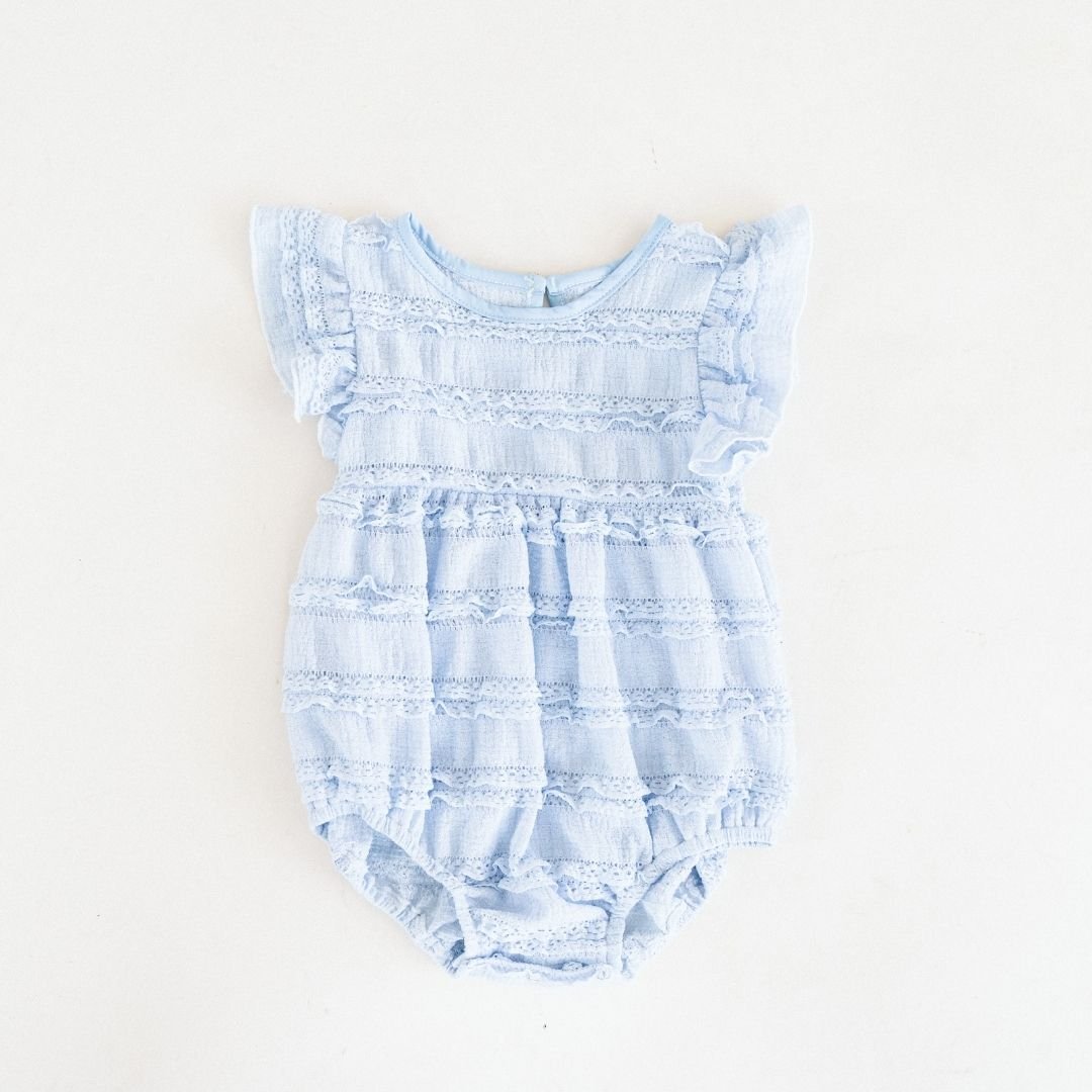 Nova's Blue Pearl Ruffle Bodysuit – Infant