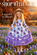 Nova's Girls' Lavender Floral Ruffle Dress