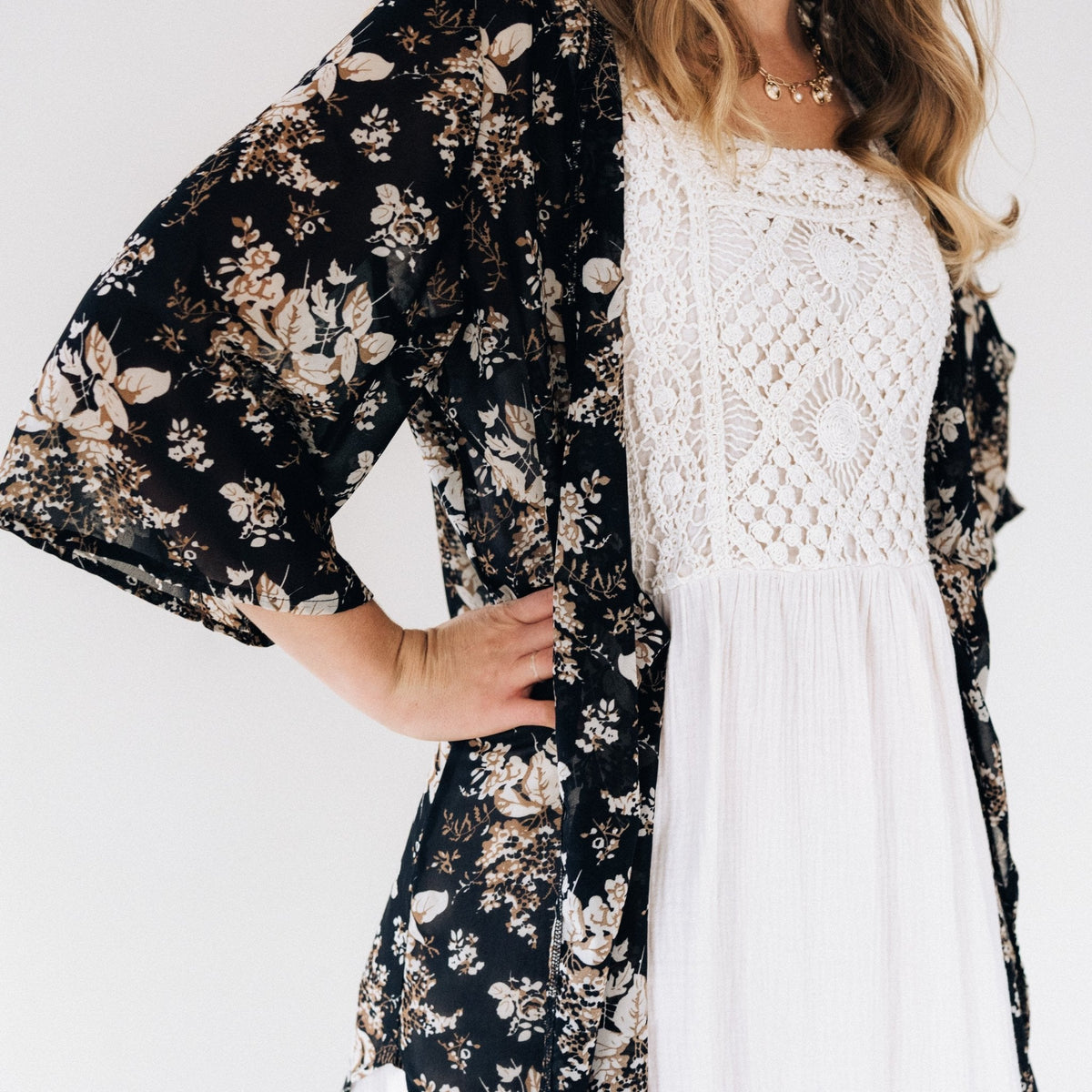Nova's Midnight Garden Floral Duster – Women