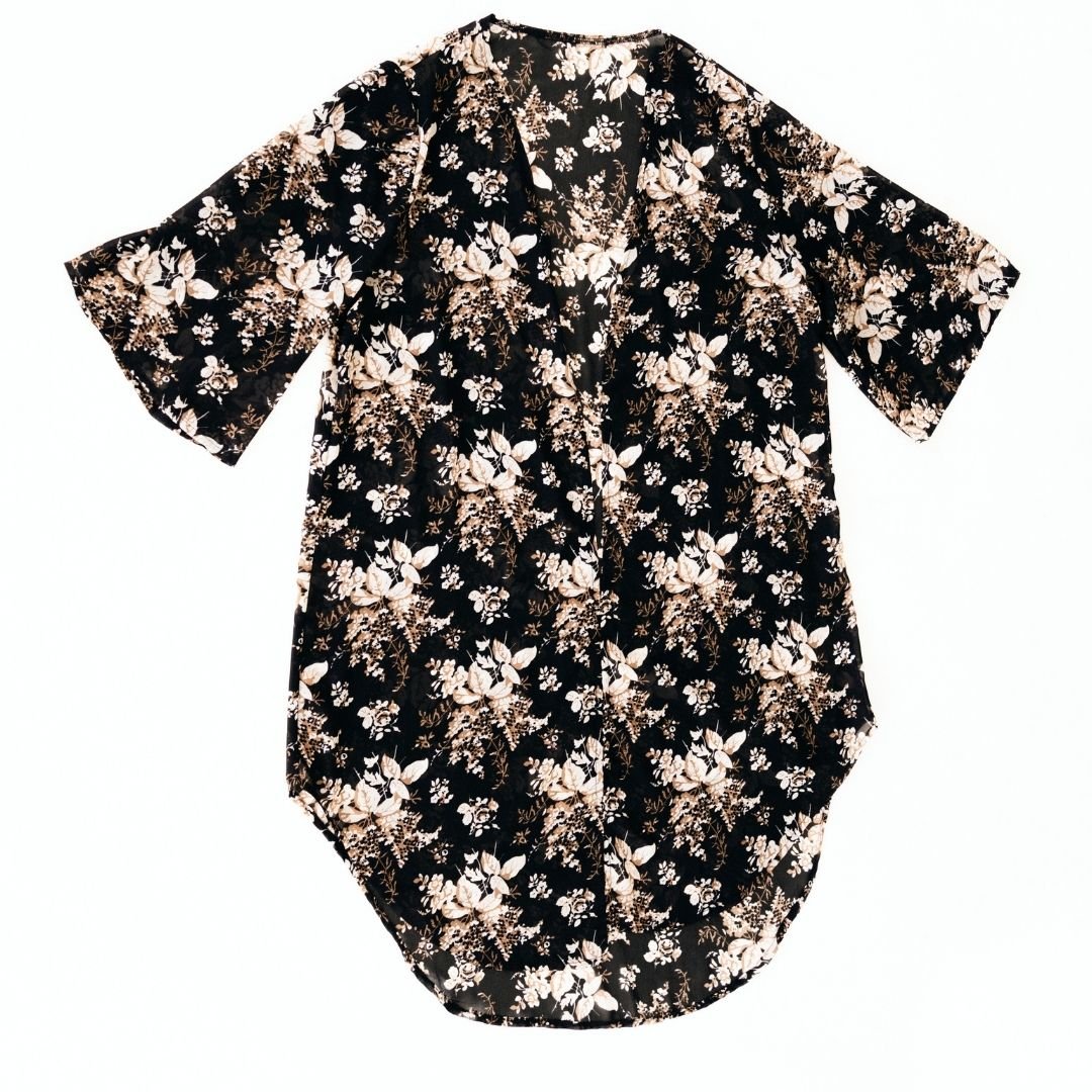 Nova's Midnight Garden Floral Duster – Women