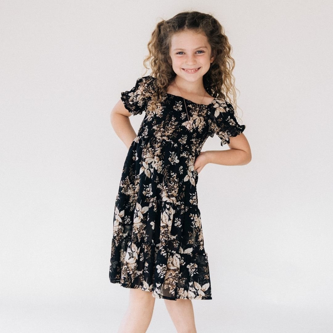 Nova's Midnight Garden Floral Dress – Child