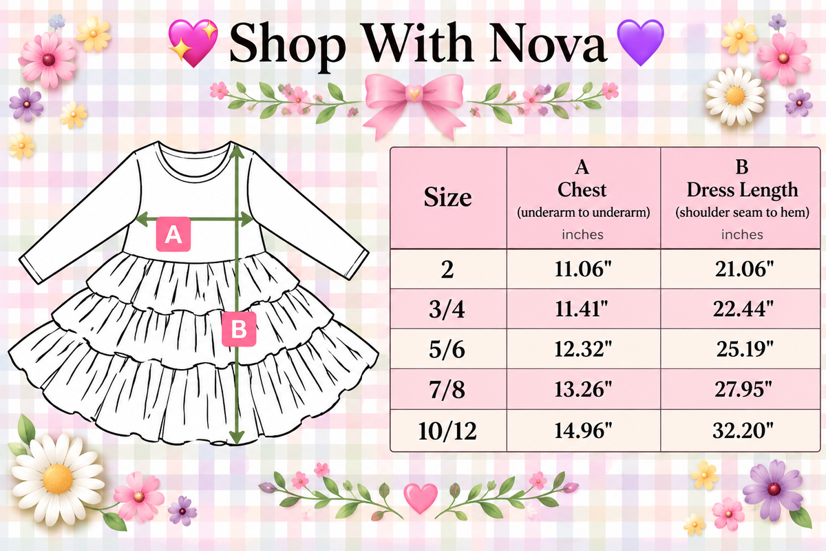 Nova's Girls' Pink Floral Long Sleeve Twirl Dress