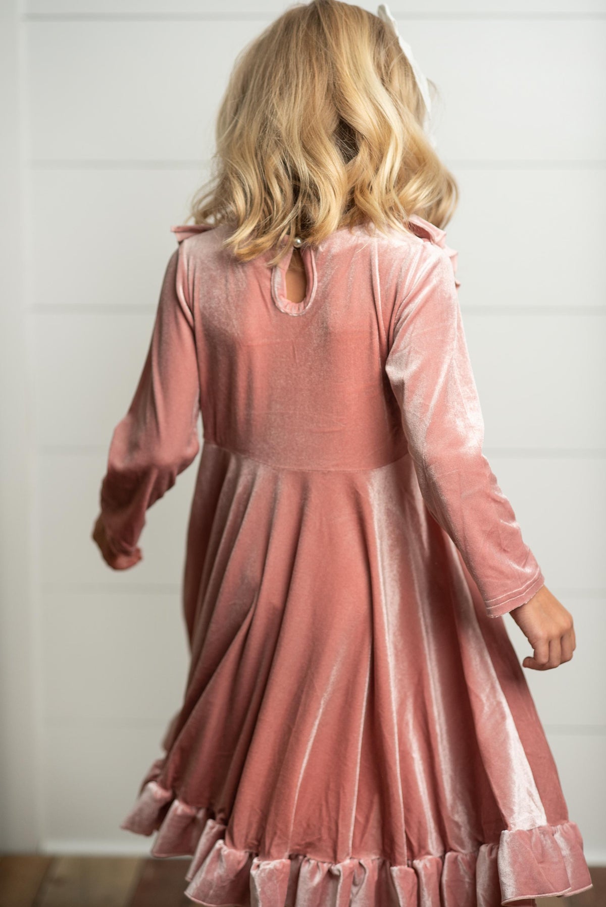 Nova’s Pink Velvet Party Dress – Girls