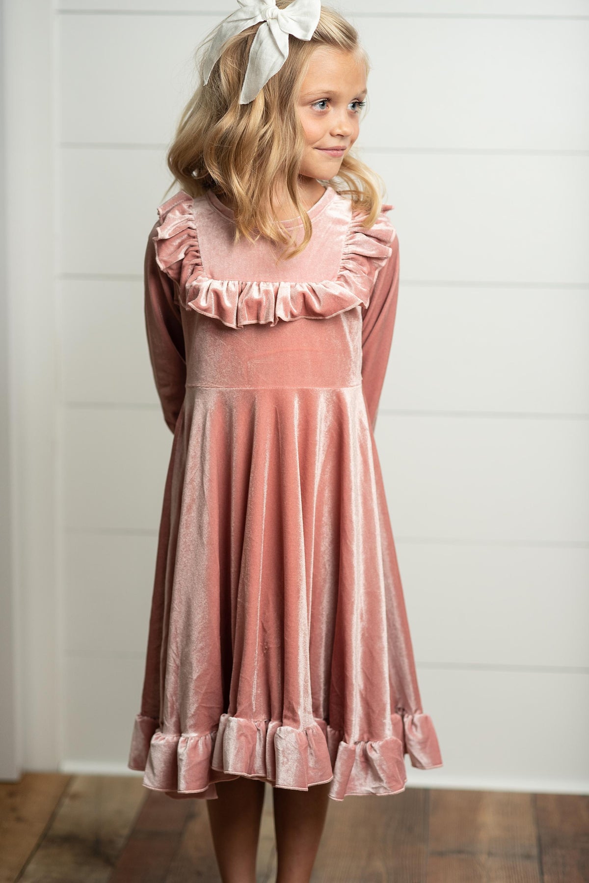 Nova’s Pink Velvet Party Dress – Girls