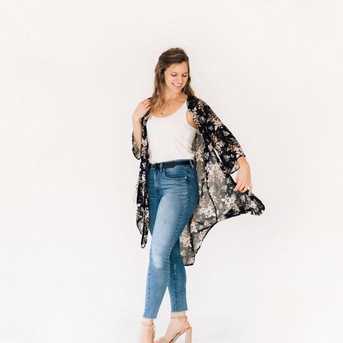 Nova's Midnight Garden Floral Duster – Women