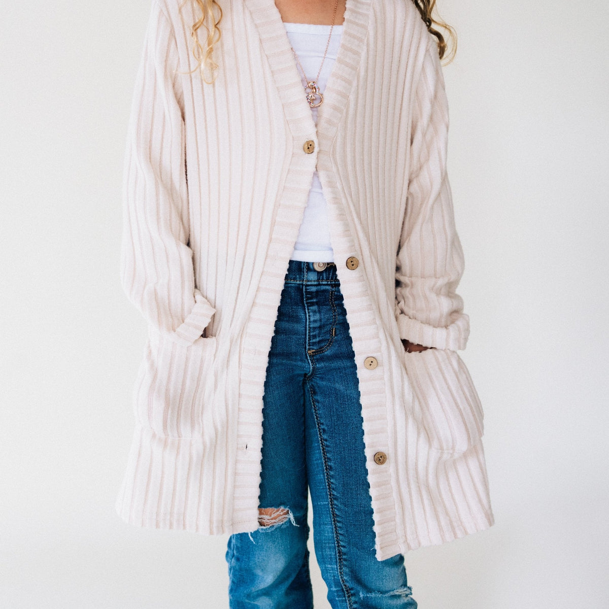 Nova's Classic Button-Down Cardigan – Child