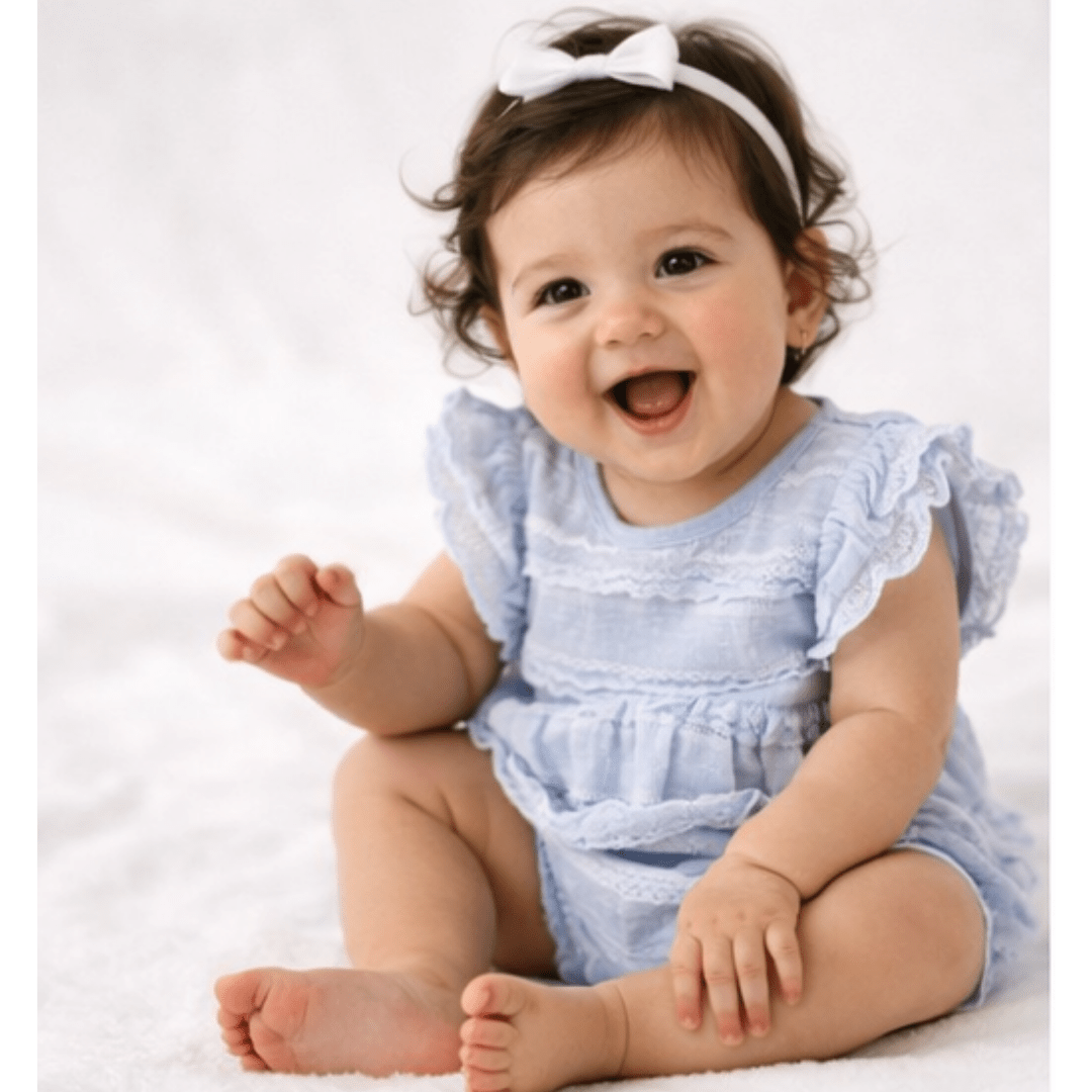 Nova's Blue Pearl Ruffle Bodysuit – Infant