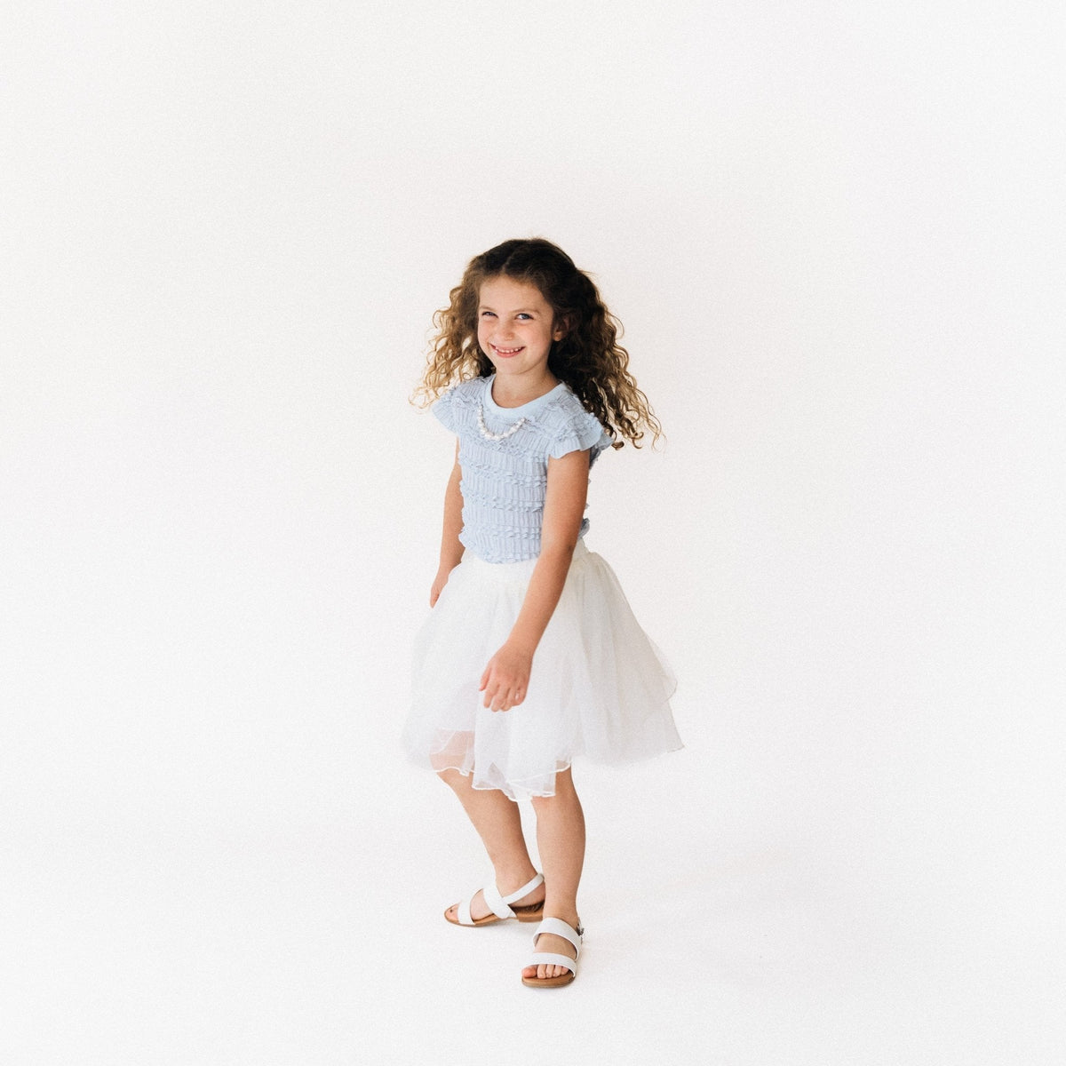 Nova's Blue Pearl Ruffle Outfit – Child