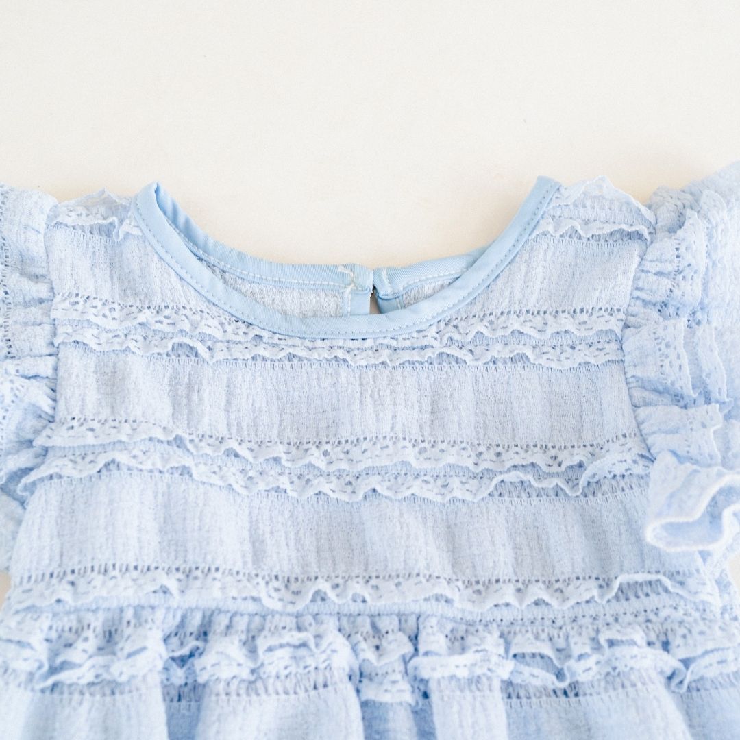 Nova's Blue Pearl Ruffle Bodysuit – Infant