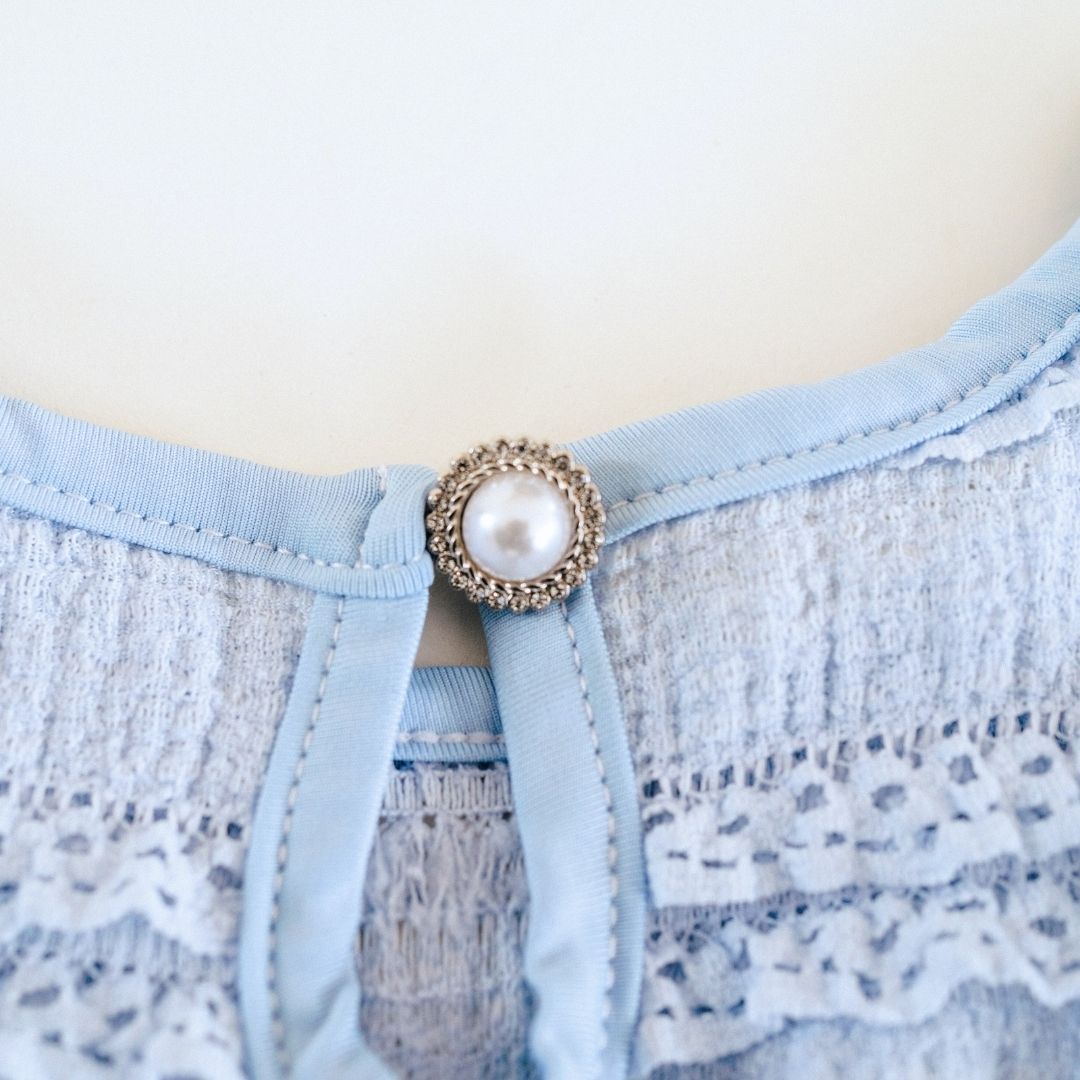 Nova's Blue Pearl Ruffle Bodysuit – Infant