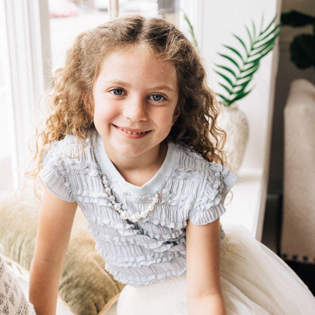 Nova's Blue Pearl Ruffle Outfit – Child