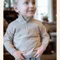 Nova's Sandstone Cozy Quarter-Zip Sweater – Child