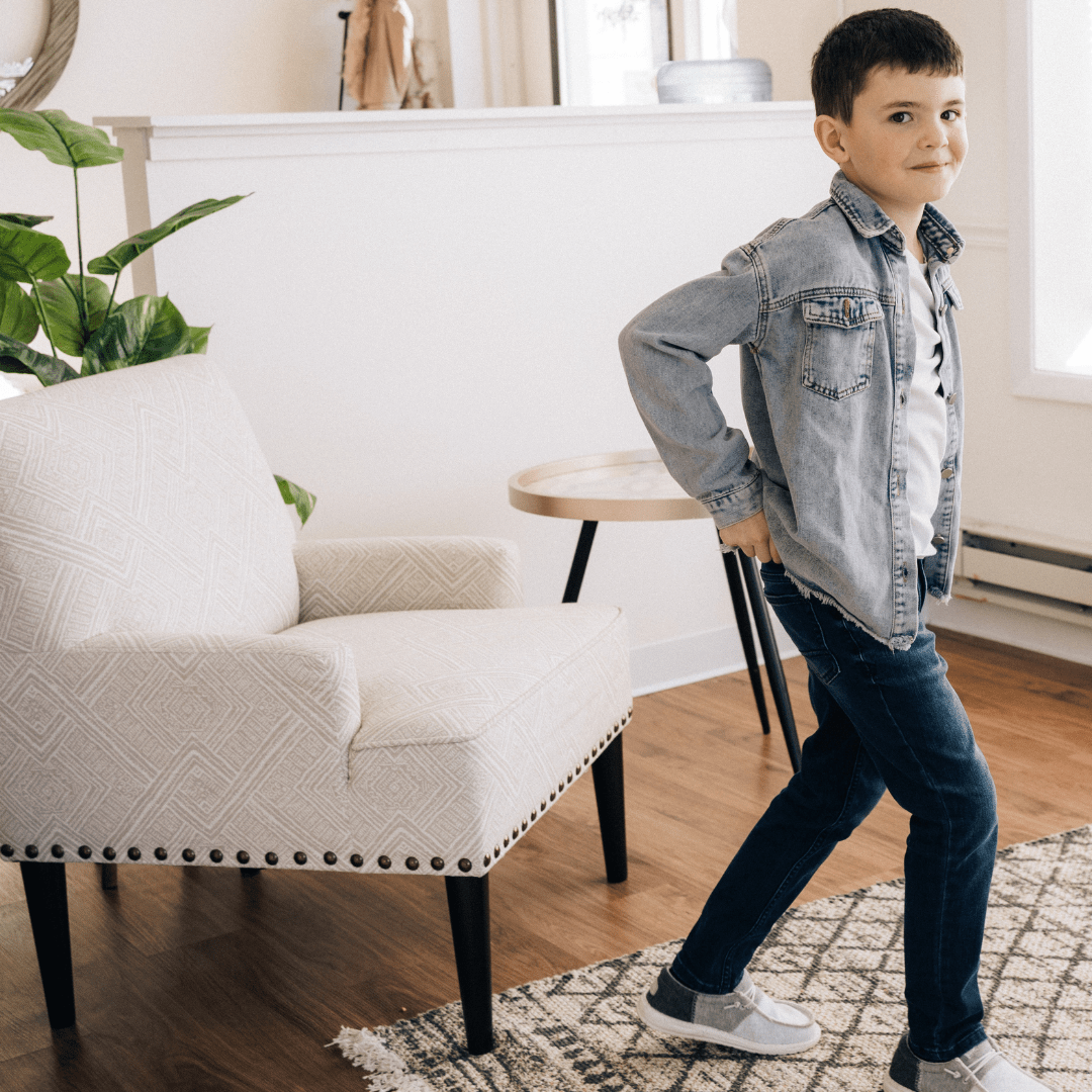 Nova's Blue Raw-Hem Denim Jacket – Child