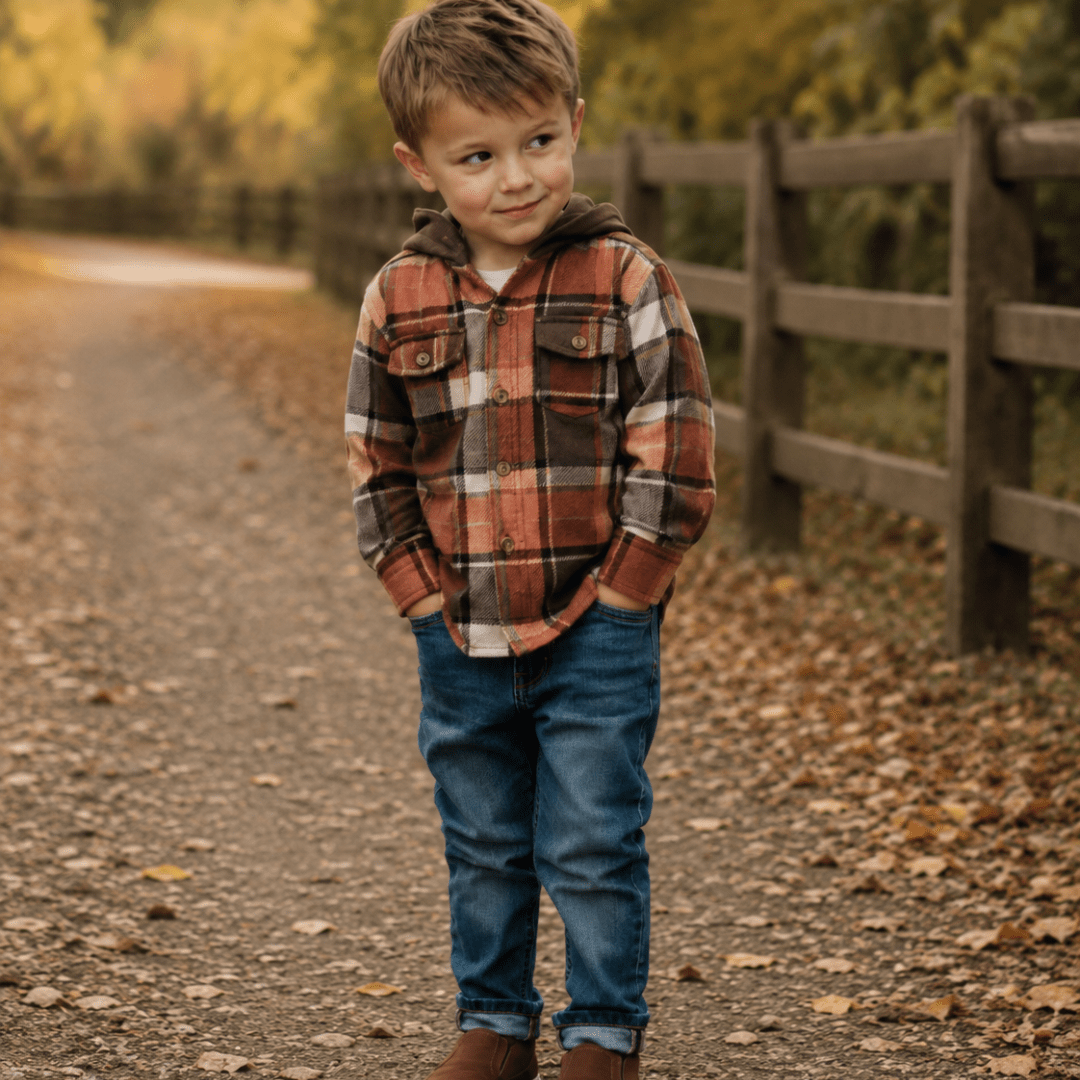 Nova's Cozy Harvest Plaid Hooded Flannel – Child