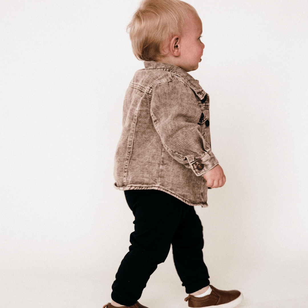 Nova’s Rustic Edge Brown Denim Jacket – Infant