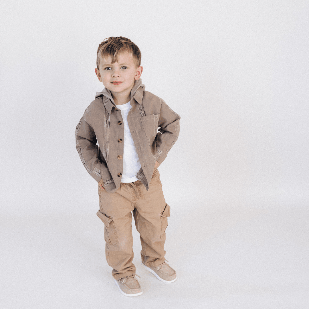 Nova's Rustic Charm Hooded Embroidered Shirt – Child