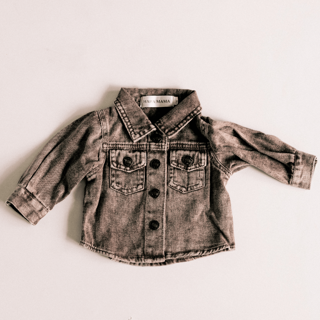 Nova’s Rustic Edge Brown Denim Jacket – Infant