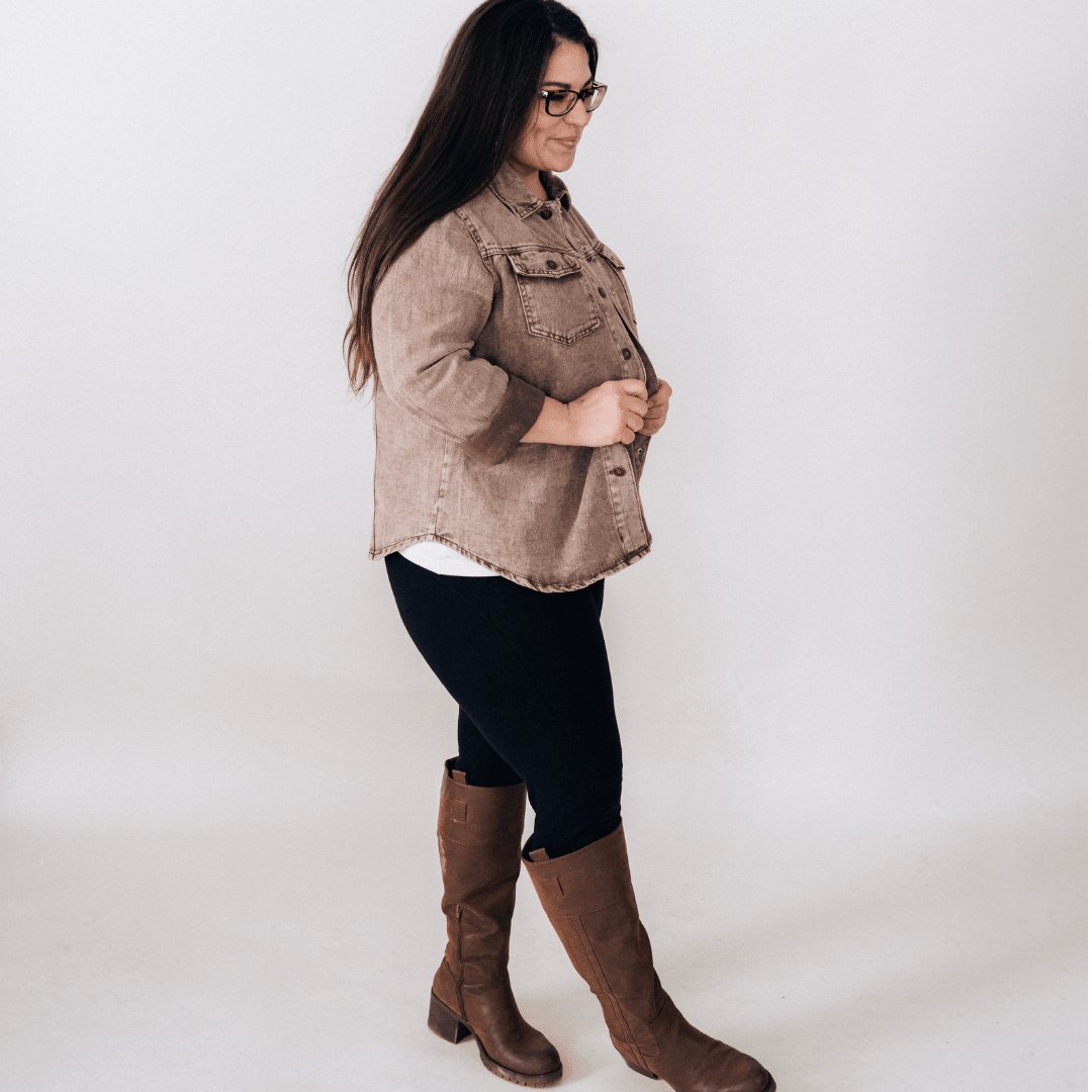 Nova’s Rustic Edge Brown Denim Jacket – Adult