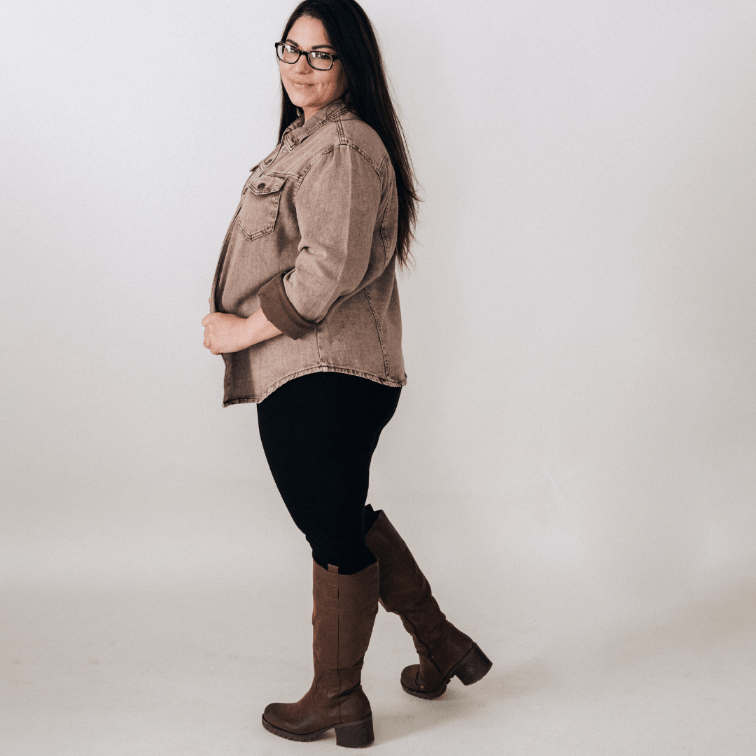 Nova’s Rustic Edge Brown Denim Jacket – Adult