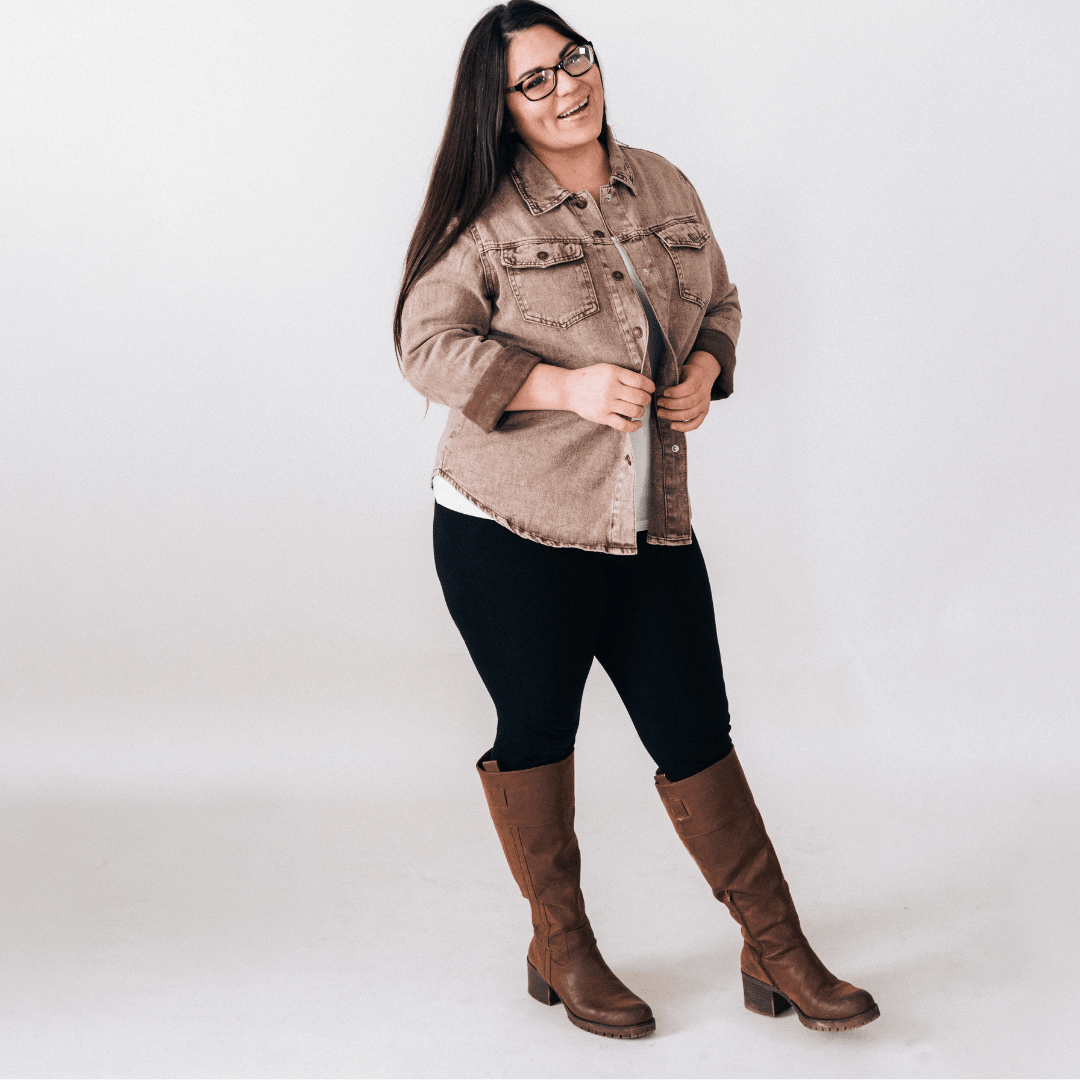 Nova’s Rustic Edge Brown Denim Jacket – Adult