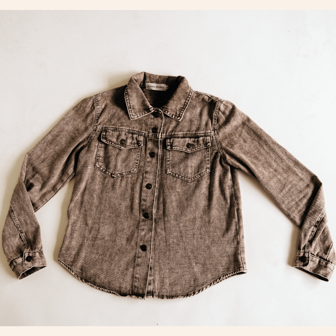 Nova’s Rustic Edge Brown Denim Jacket – Adult