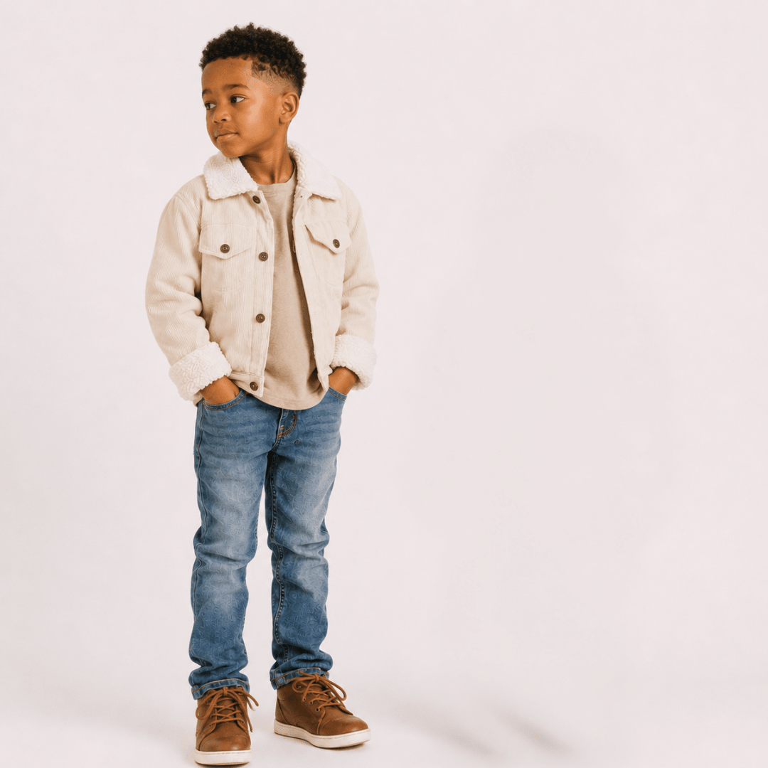 Nova's Sherpa-Collar Bone Corduroy Jacket – Kids