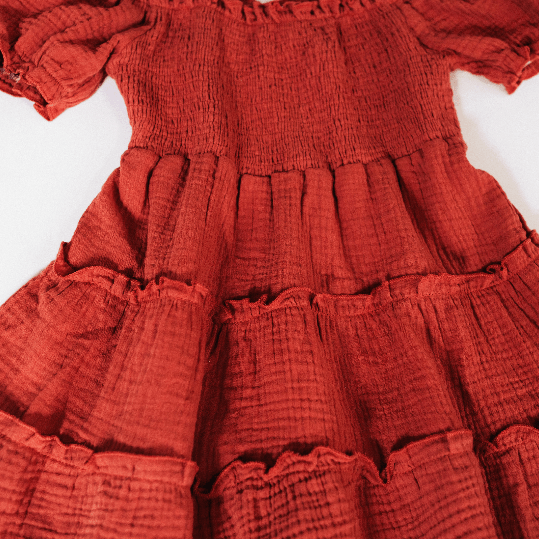 Nova’s Cozy Harvest Smocked Maxi Dress – Child