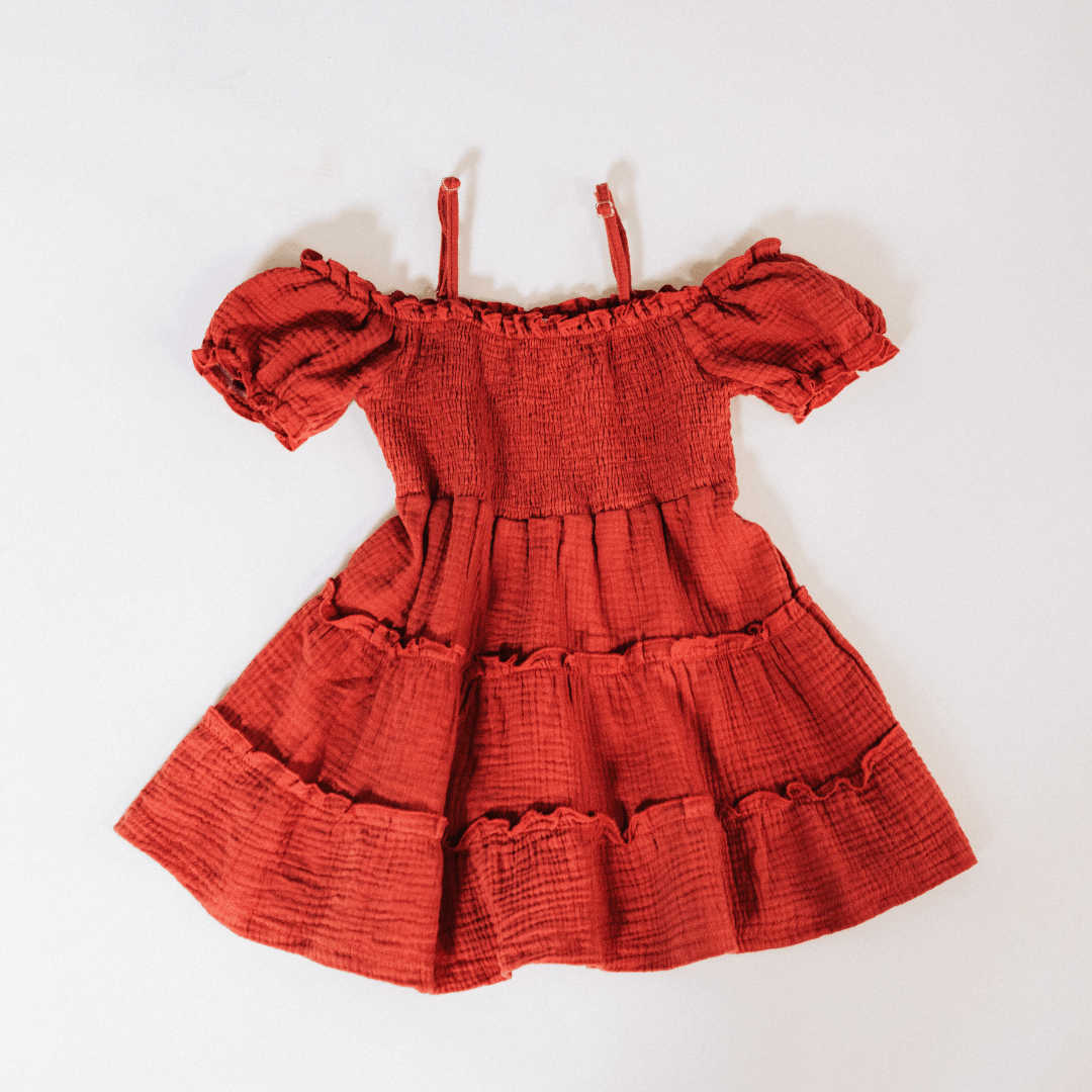 Nova’s Cozy Harvest Smocked Maxi Dress – Child