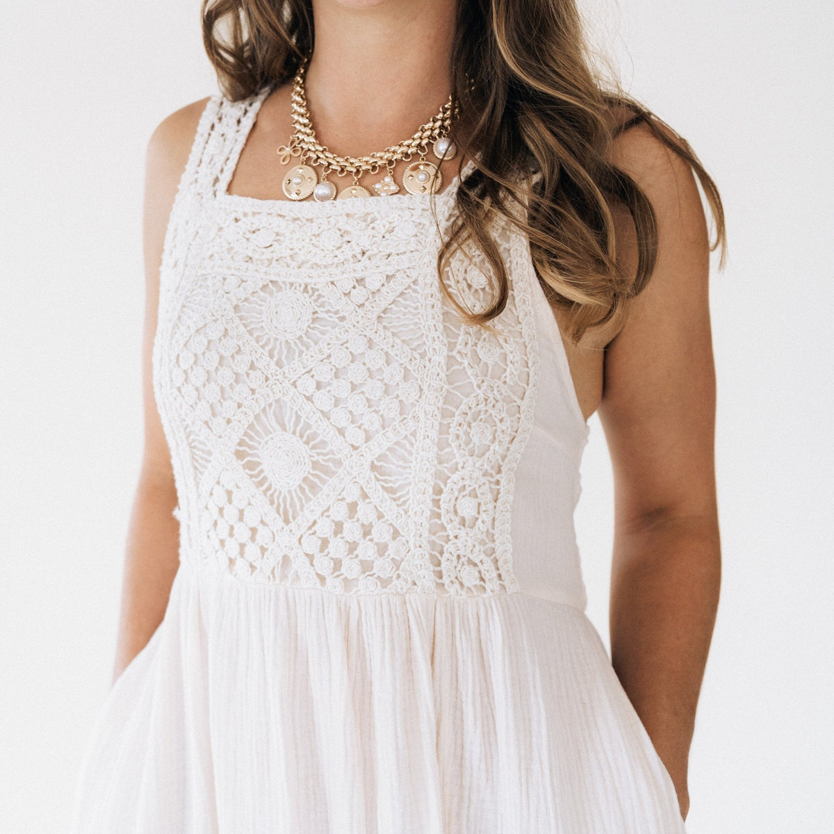 Nova's Coastal Romance Crochet Maxi Dress – Women
