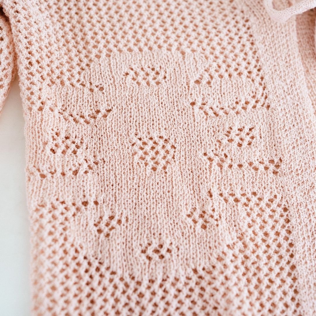 Nova's Blush Bloom Crochet Bell-Sleeve Cardigan – Infant
