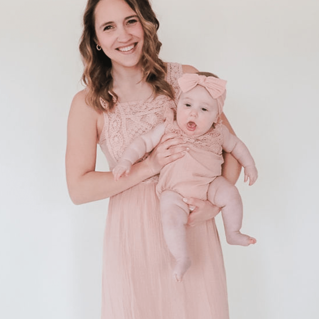 Nova's Blush Bloom Crochet Romper – Infant