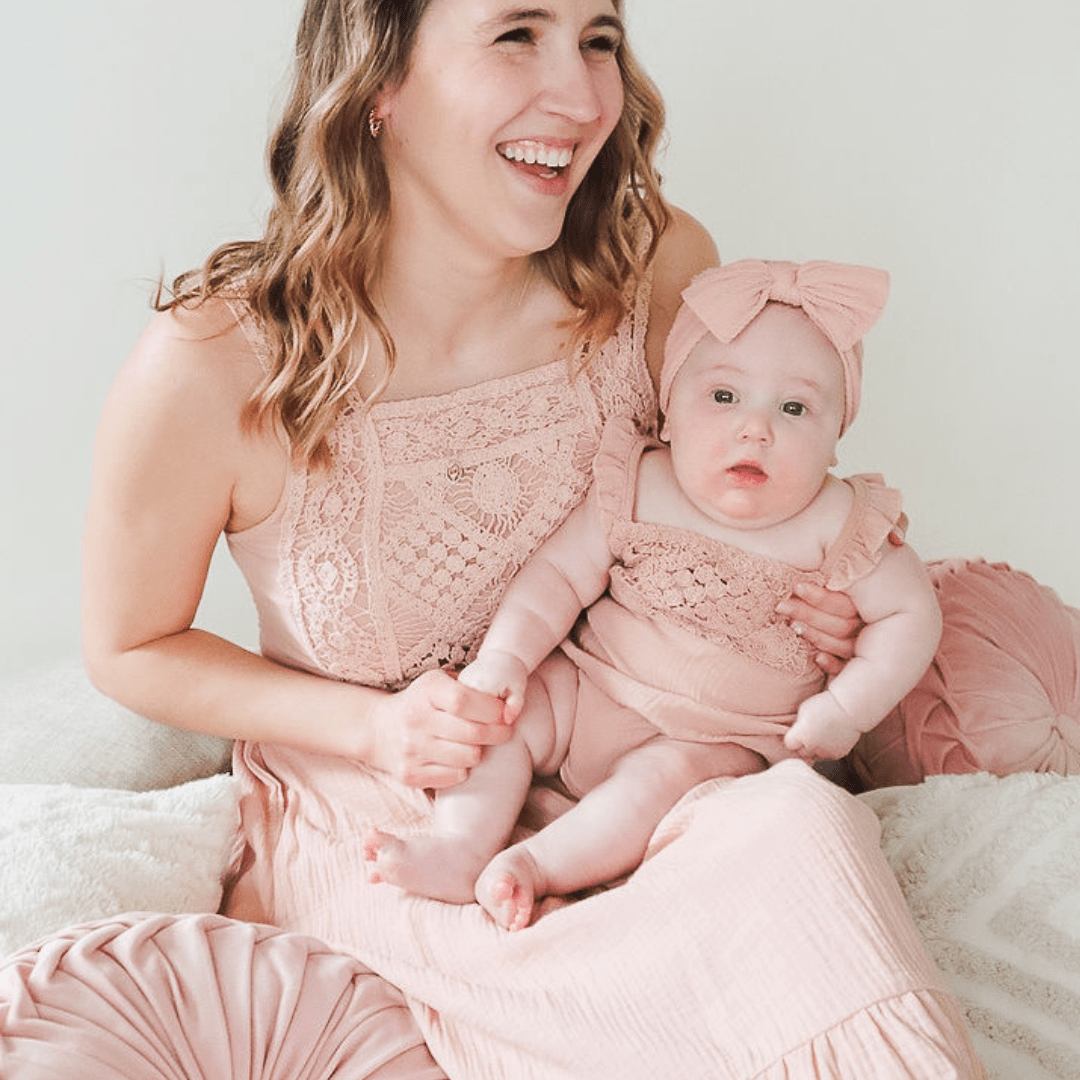 Nova's Blush Bloom Crochet Romper – Infant