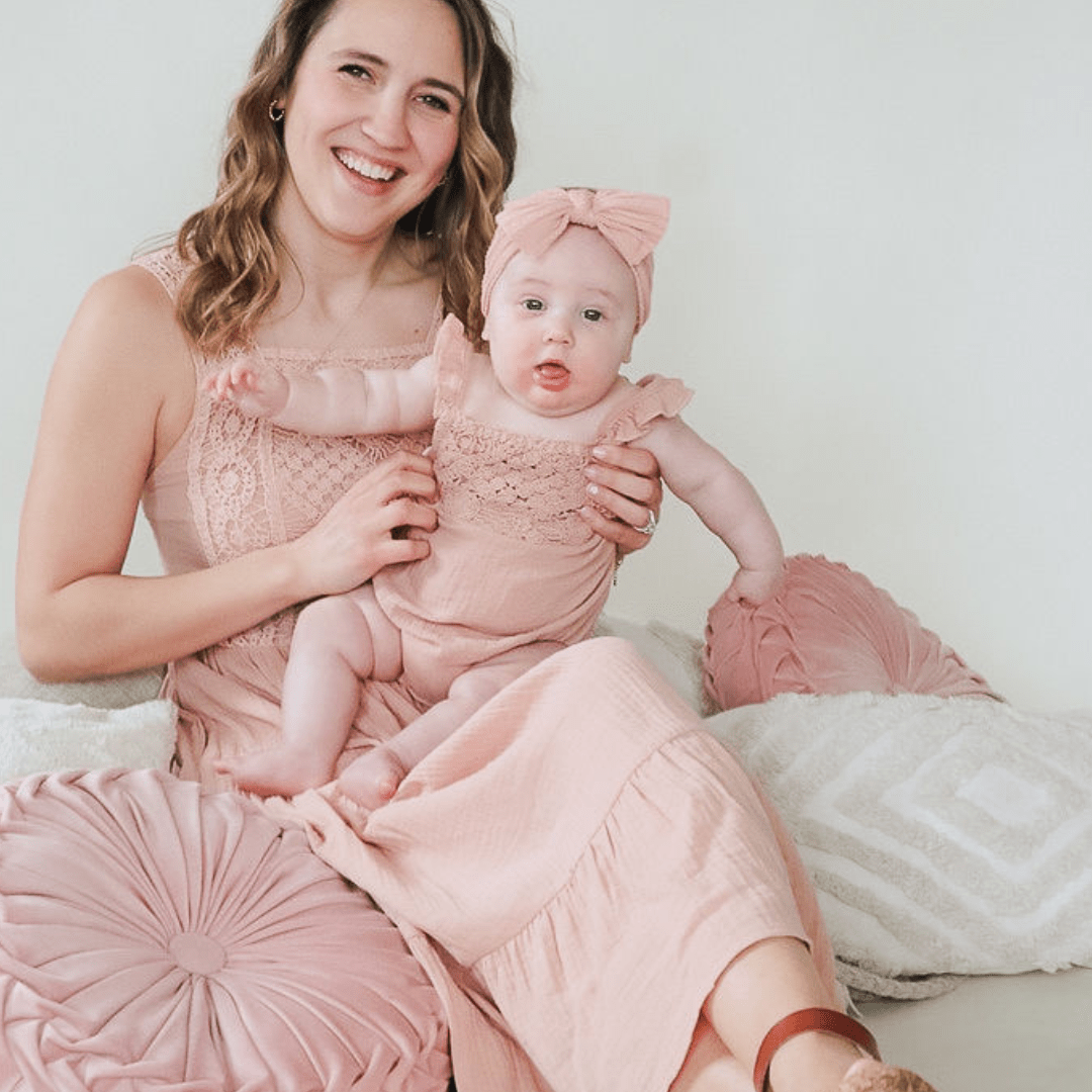 Nova's Blush Bloom Crochet Romper – Infant