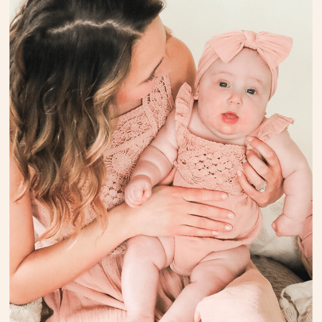 Nova's Blush Bloom Crochet Romper – Infant