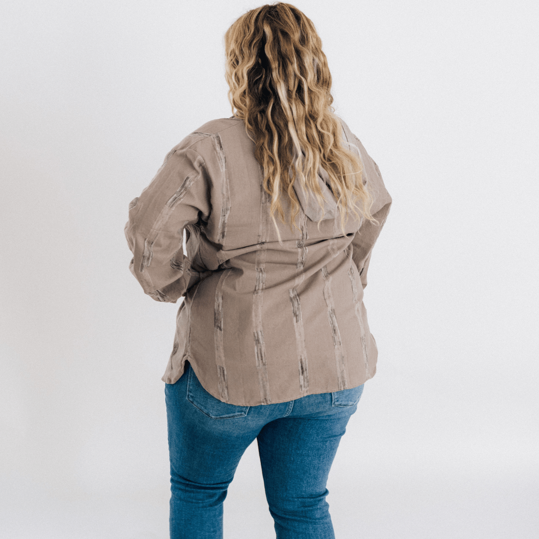 Nova's Rustic Charm Hooded Embroidered Shirt – Adult