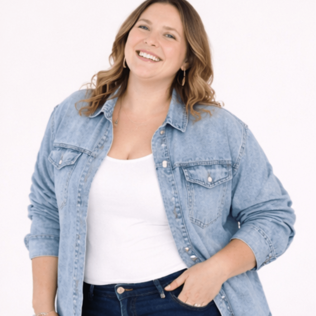 Nova's Blue Raw-Hem Denim Jacket – Women