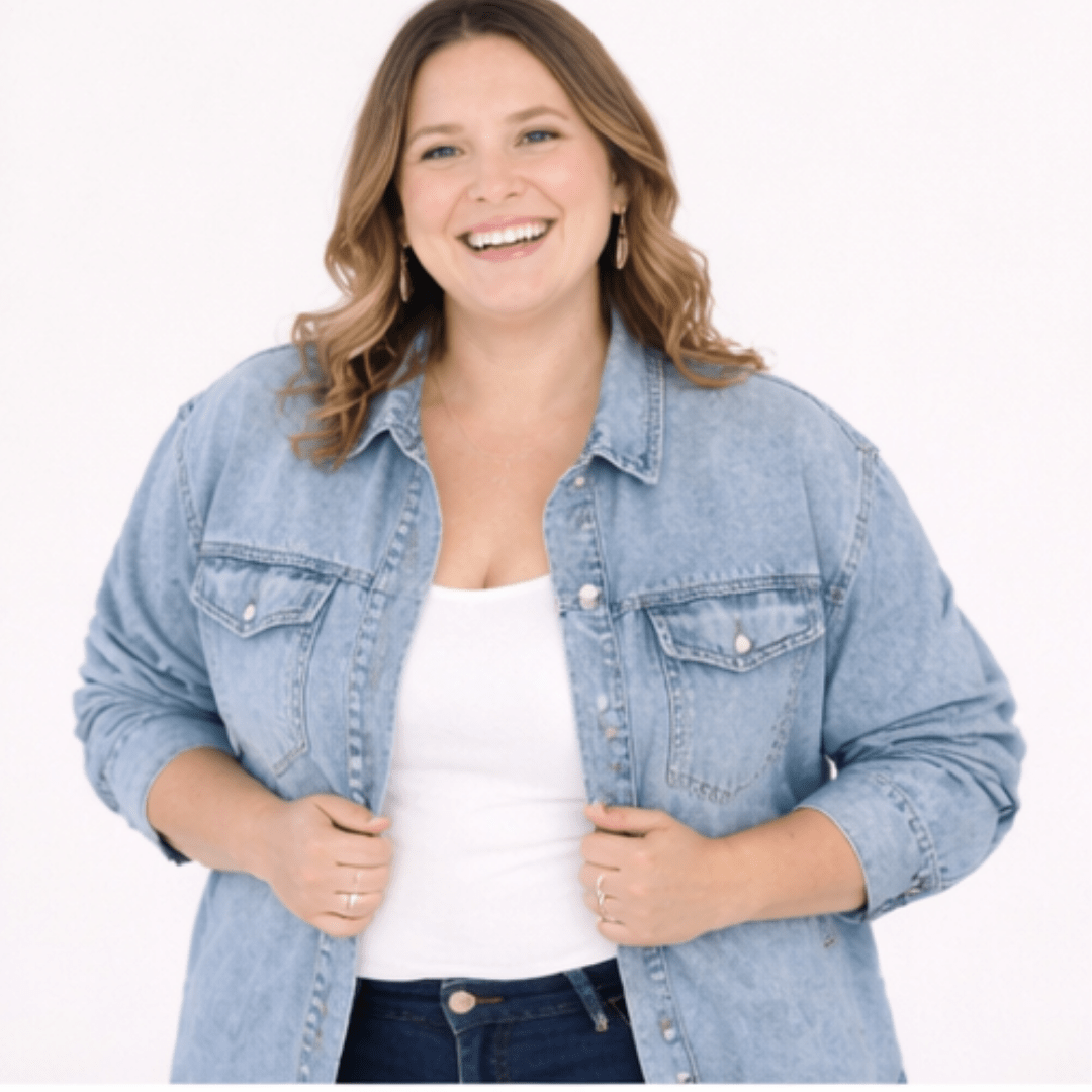 Nova's Blue Raw-Hem Denim Jacket – Women