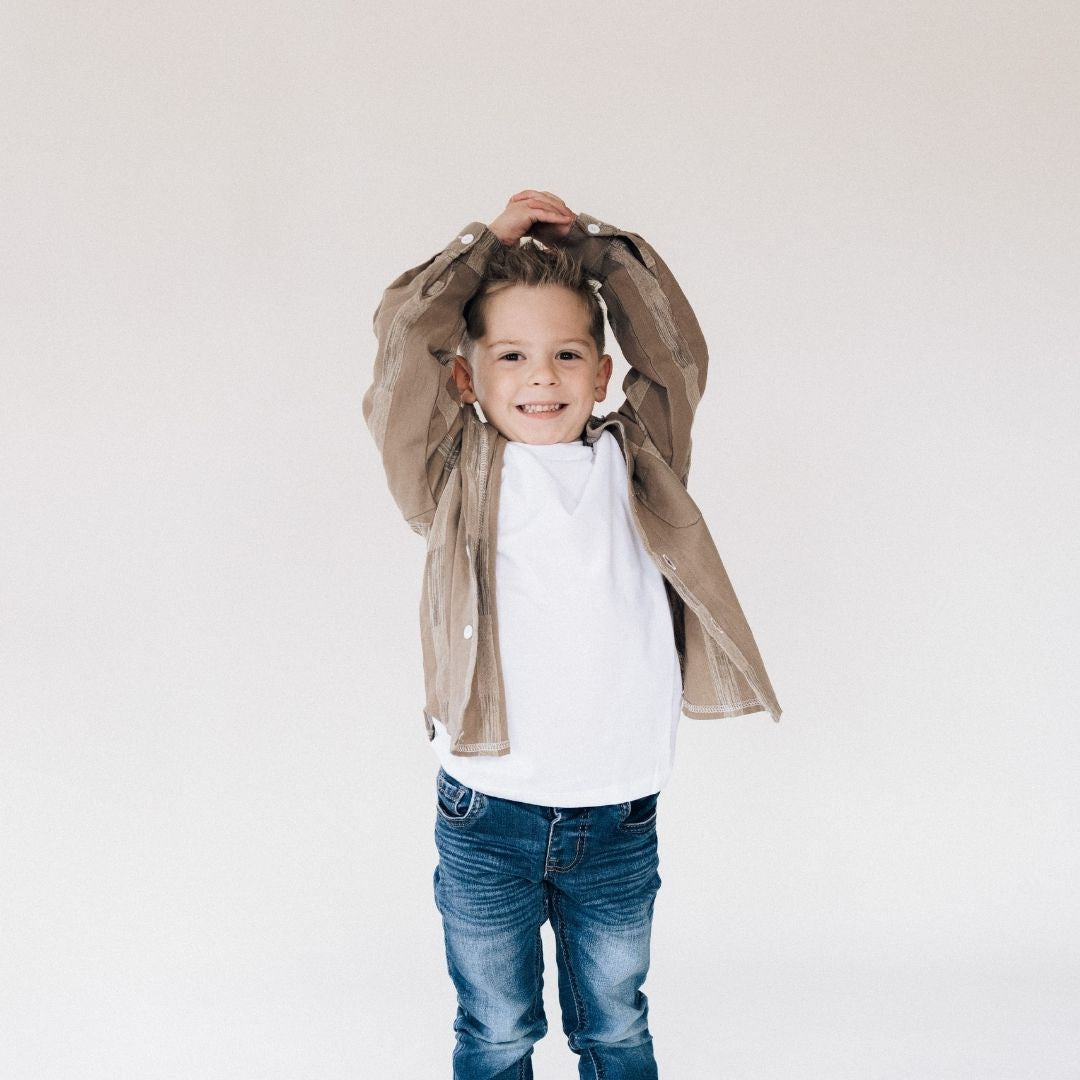 Nova's Rustic Charm Hooded Embroidered Shirt – Child
