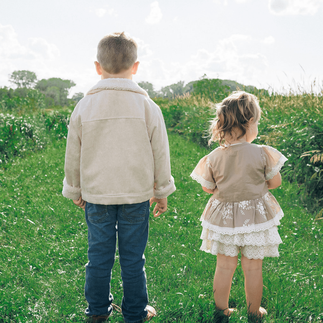 Nova's Sherpa-Collar Bone Corduroy Jacket – Kids
