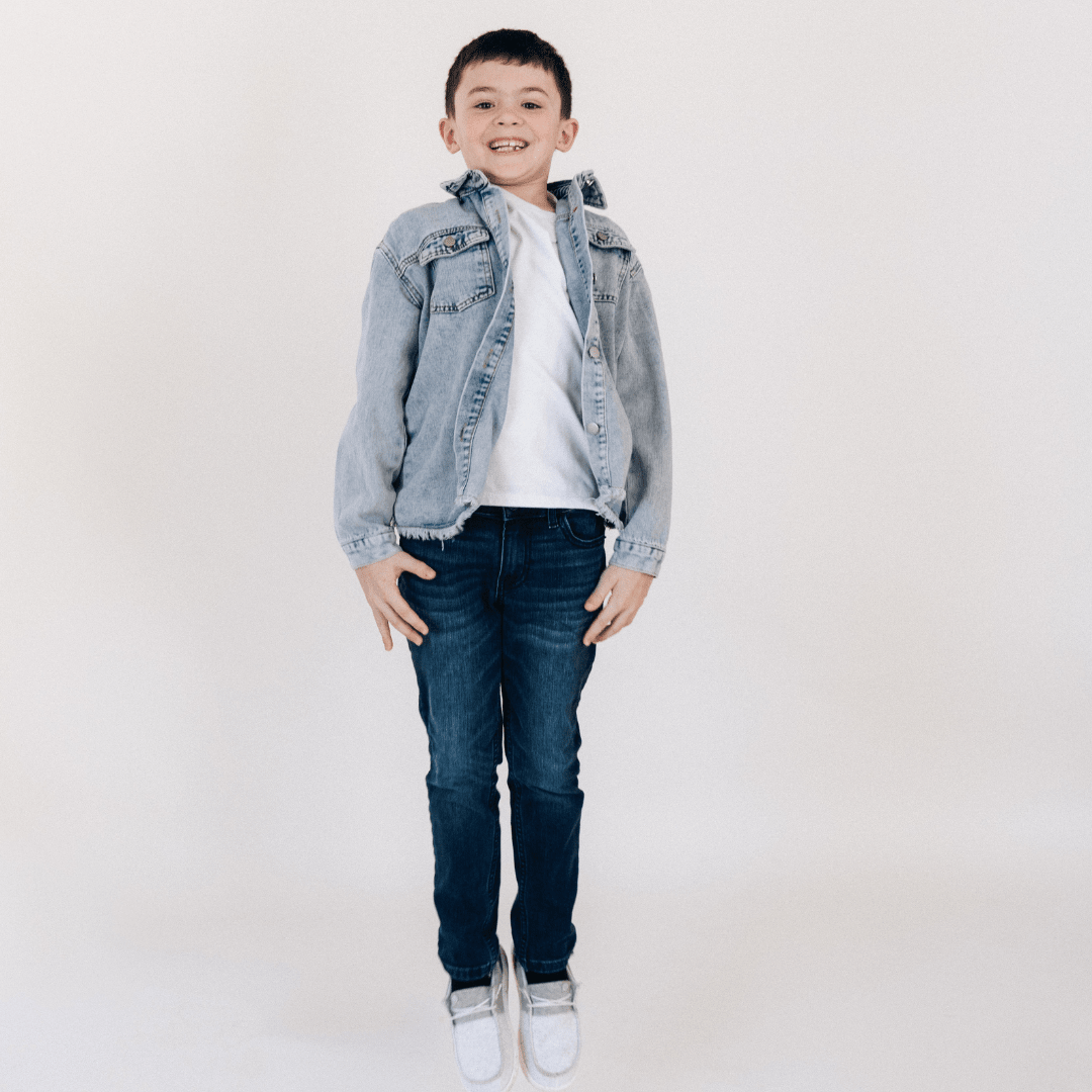 Nova's Blue Raw-Hem Denim Jacket – Child