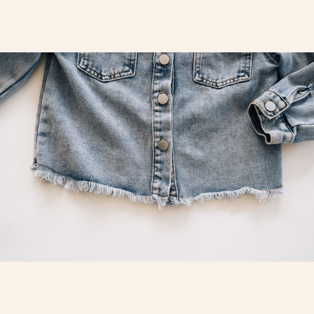 Nova's Blue Raw-Hem Denim Jacket – Infant