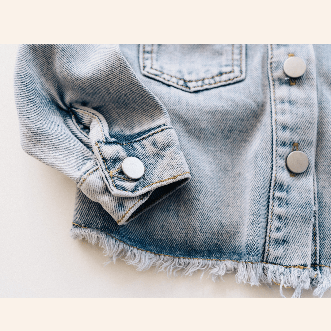 Nova's Blue Raw-Hem Denim Jacket – Child