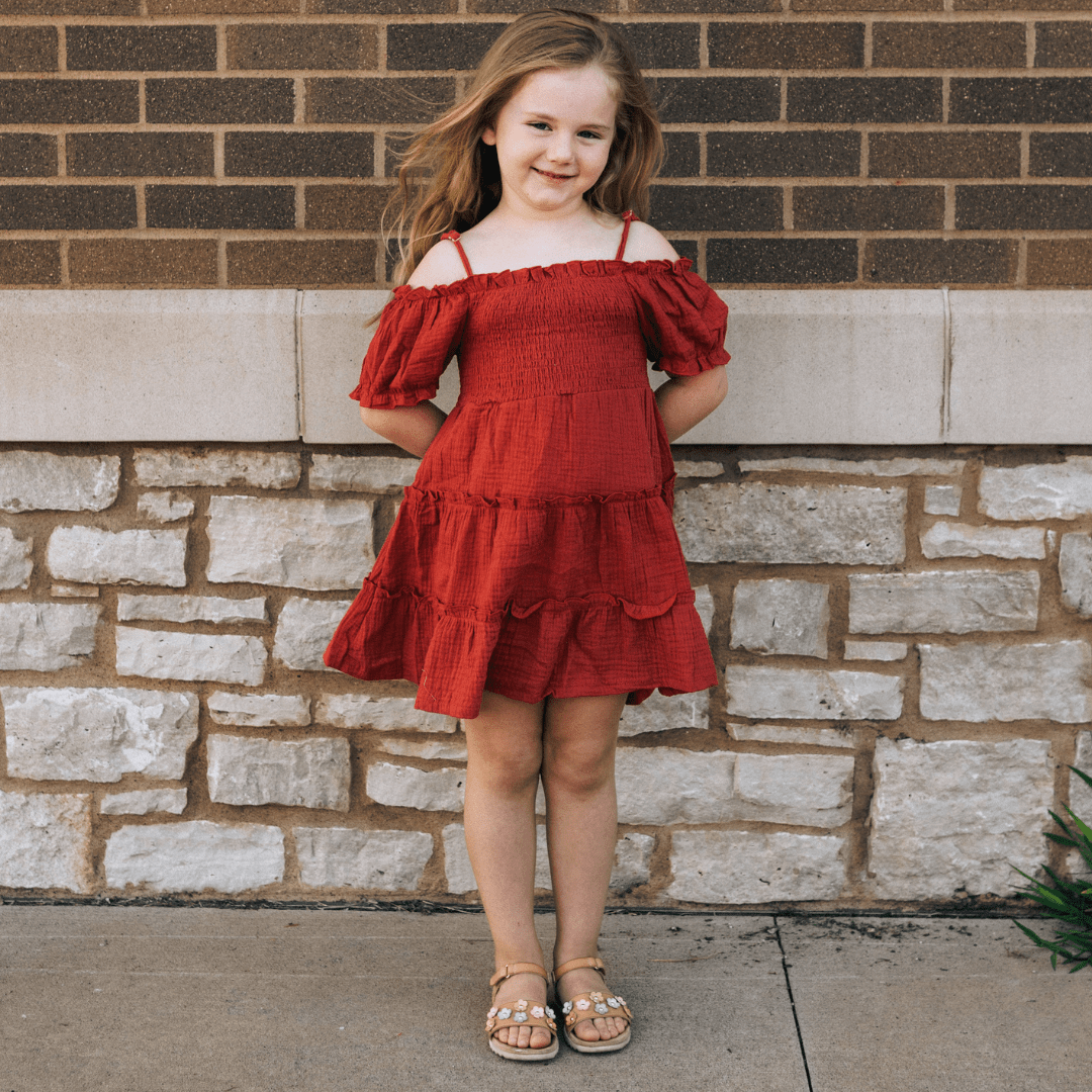 Nova’s Cozy Harvest Smocked Maxi Dress – Child