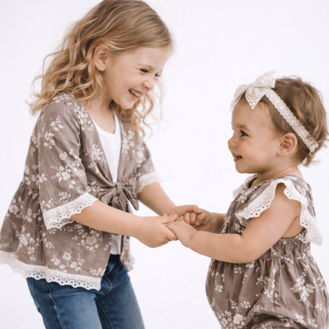 Embroidered Short Sleeve Floral Onesie- Infant