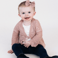 Nova's Blush Bloom Crochet Bell-Sleeve Cardigan – Infant
